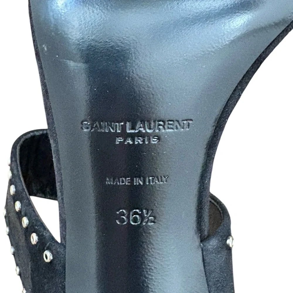 Saint Laurent Leather Mica 105 Stud Mule Black Size 6.5 - Picture 12 of 13